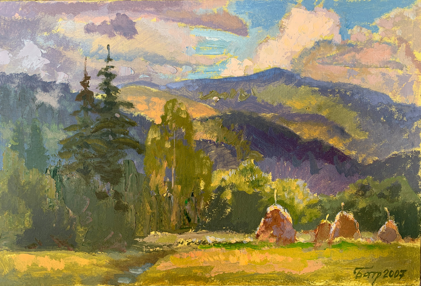 Vibrant impressionist landscape by Vladimir Batrakov, wholesale original art
