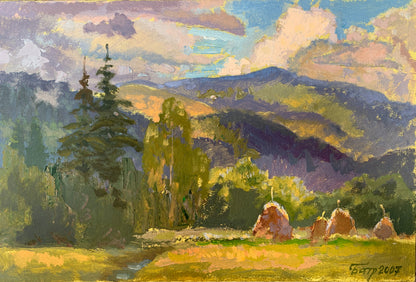Vibrant impressionist landscape by Vladimir Batrakov, wholesale original art