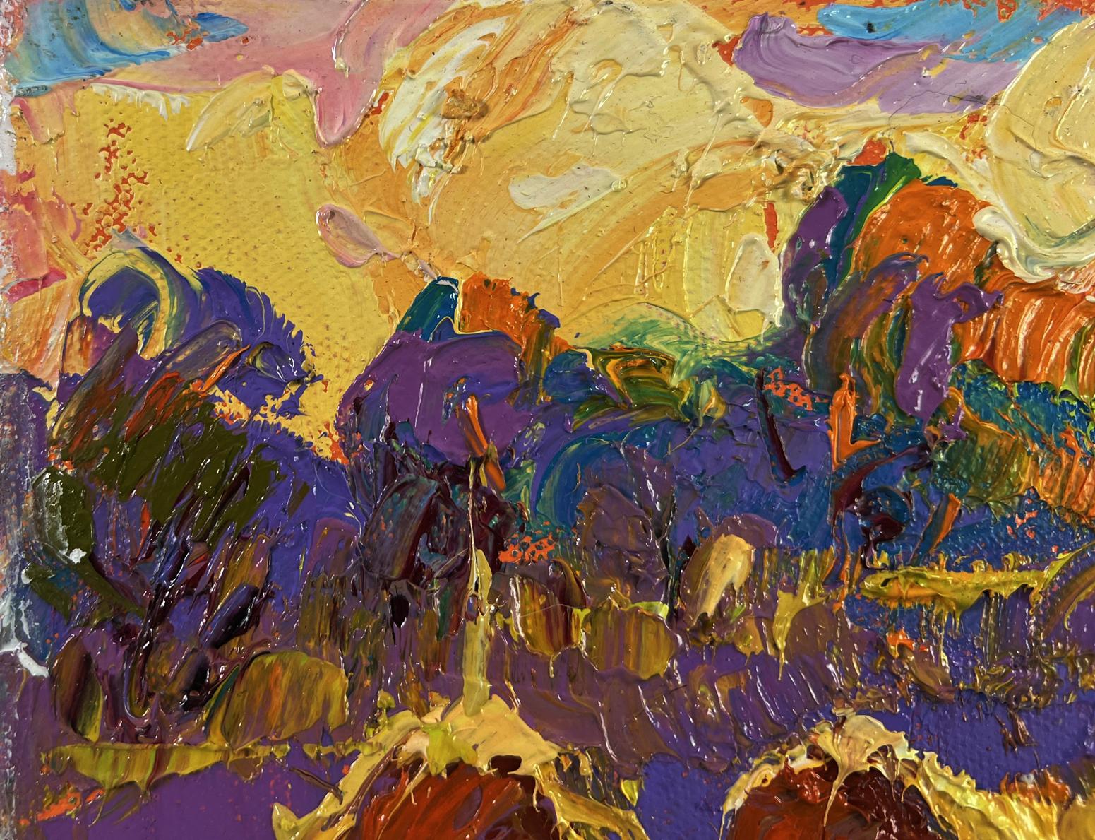 Vibrant impasto oil painting Light fades in the embrace of silence by Oleksiy Ivanyuk