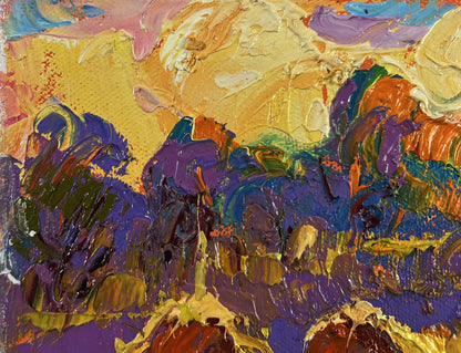 Vibrant impasto oil painting Light fades in the embrace of silence by Oleksiy Ivanyuk