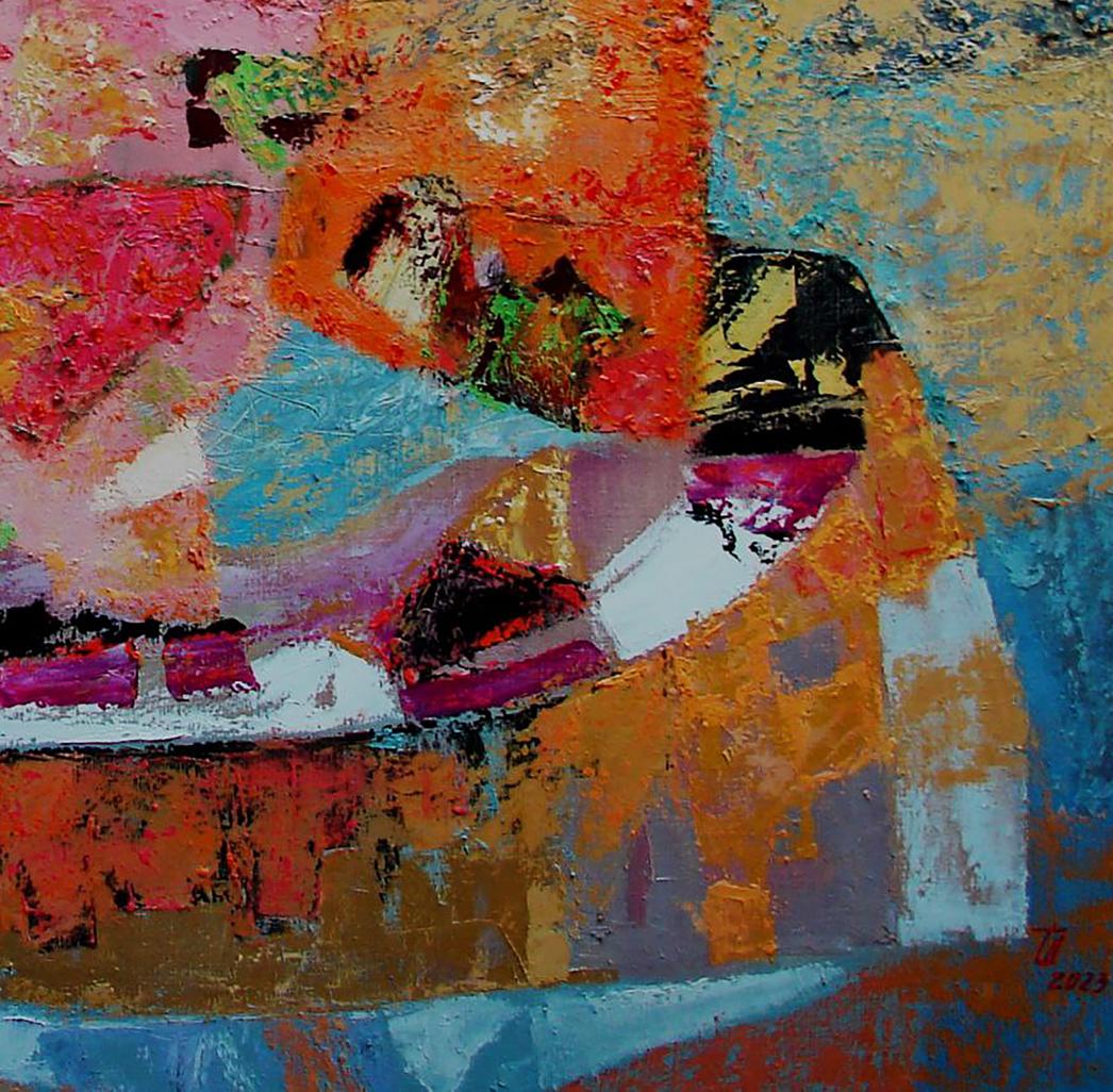 Vibrant Barbie Dreams oil painting by Tatyana Shulyak with bold impasto strokes