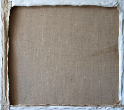 Back of Oil painting Eight degrees of perfection Konsta G. Amelinn canvas