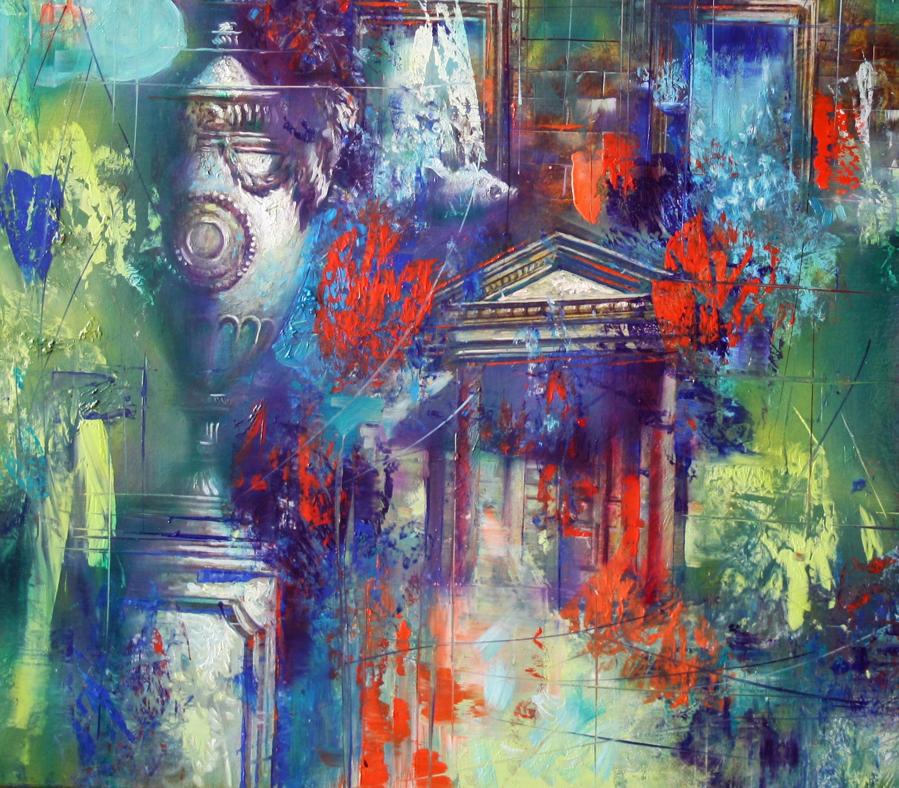 Oil painting Forgotten still life by Alexander Dobrodiy with vibrant urn