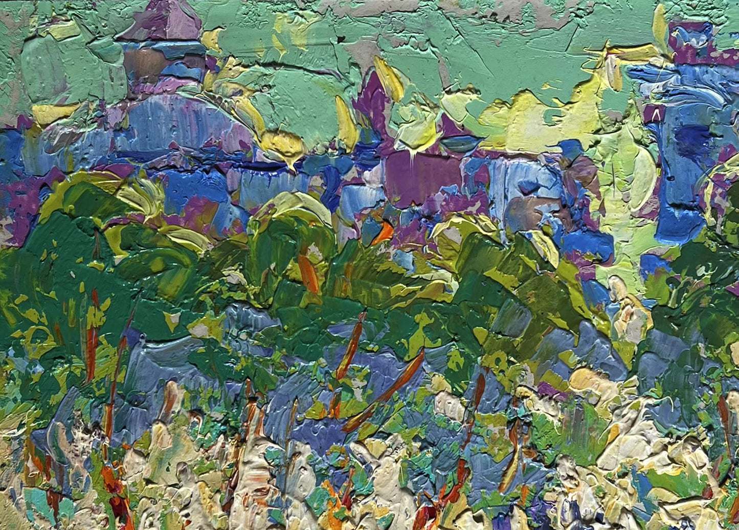 Vibrant impressionist oil painting Morning city life by Oleksiy Ivanyuk