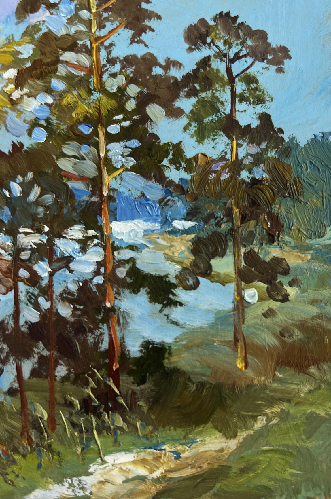 Oil painting Warm summer day by the river by Yuriy Suprunchuk