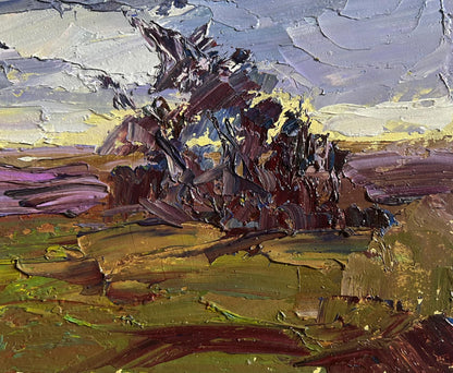 Impasto oil landscape painting Its a nasty day by Boris Serdyuk