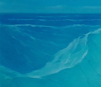 Oil painting Seascape at dawn by Vasily Korkishko serene blue waves