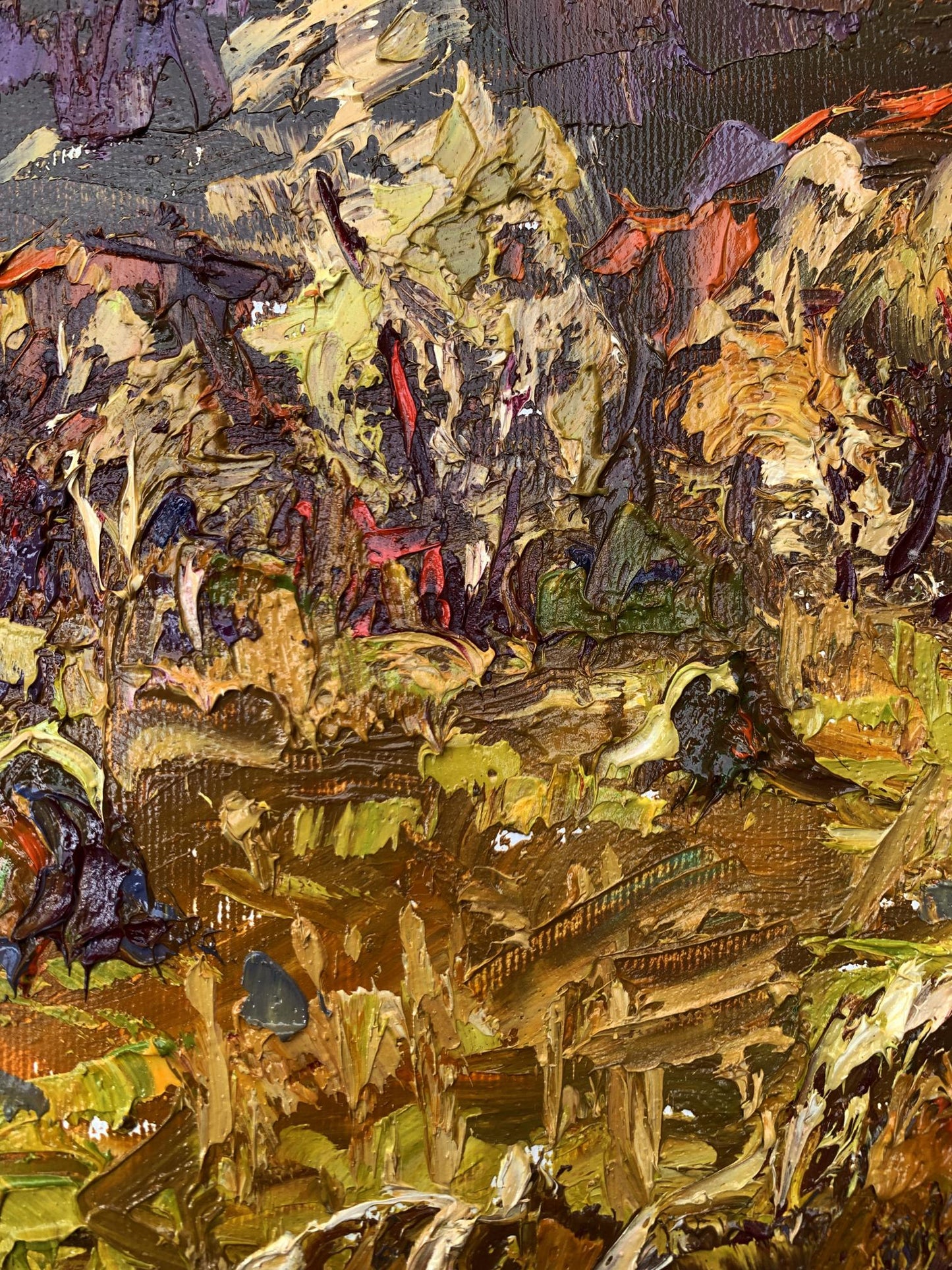 Oil painting After haymaking by Ivanyuk Oleksiy in earthy impasto tones