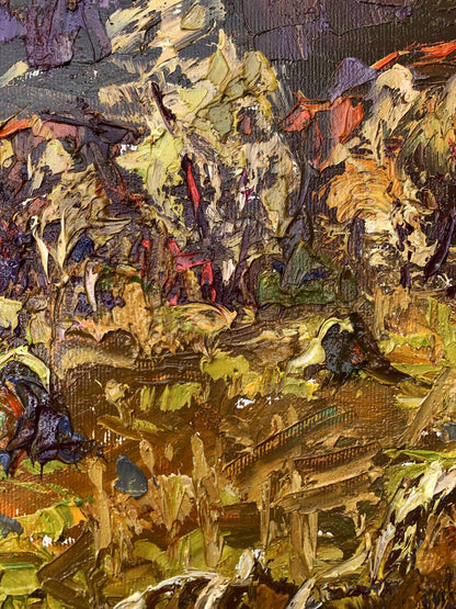 Oil painting After haymaking by Ivanyuk Oleksiy in earthy impasto tones