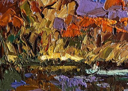 Vibrant impressionist oil painting Fishing in autumn by Oleksiy Ivanyuk