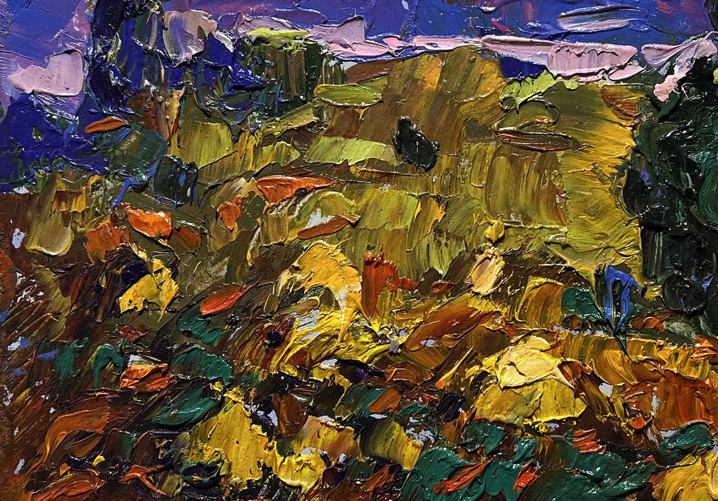 Vibrant impressionist oil painting The edge of a plowed field by Oleksiy Ivanyuk