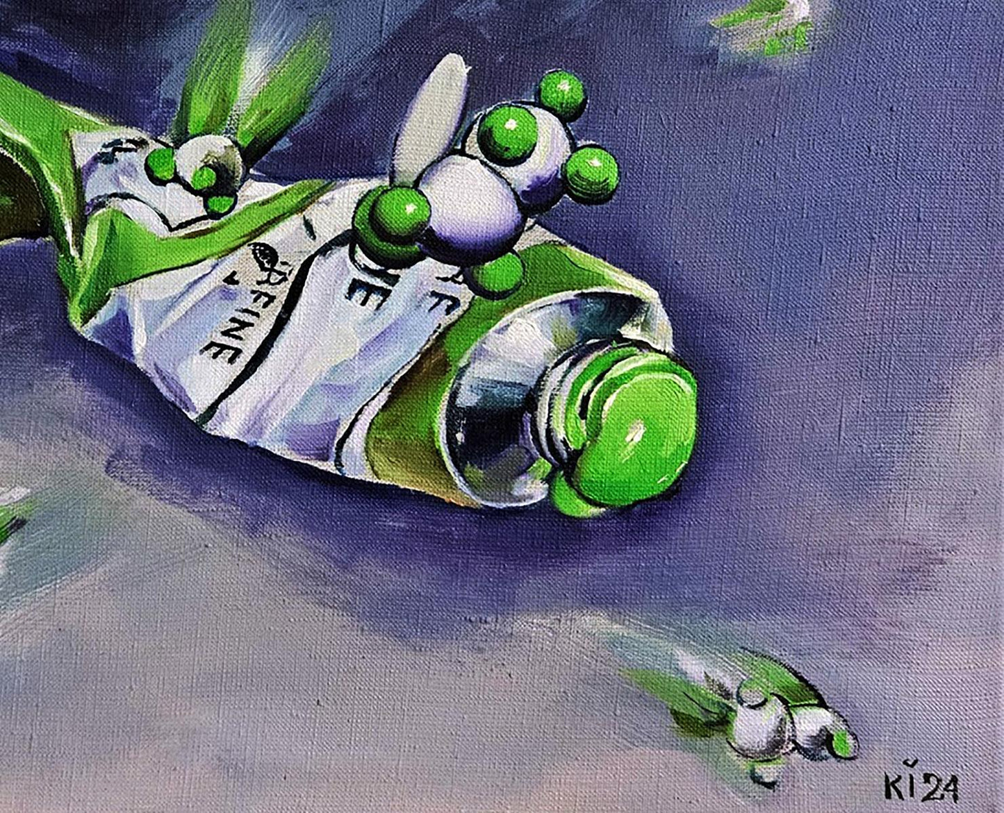 Oil painting The green idea is ending by Igor Konovalov, vibrant tube
