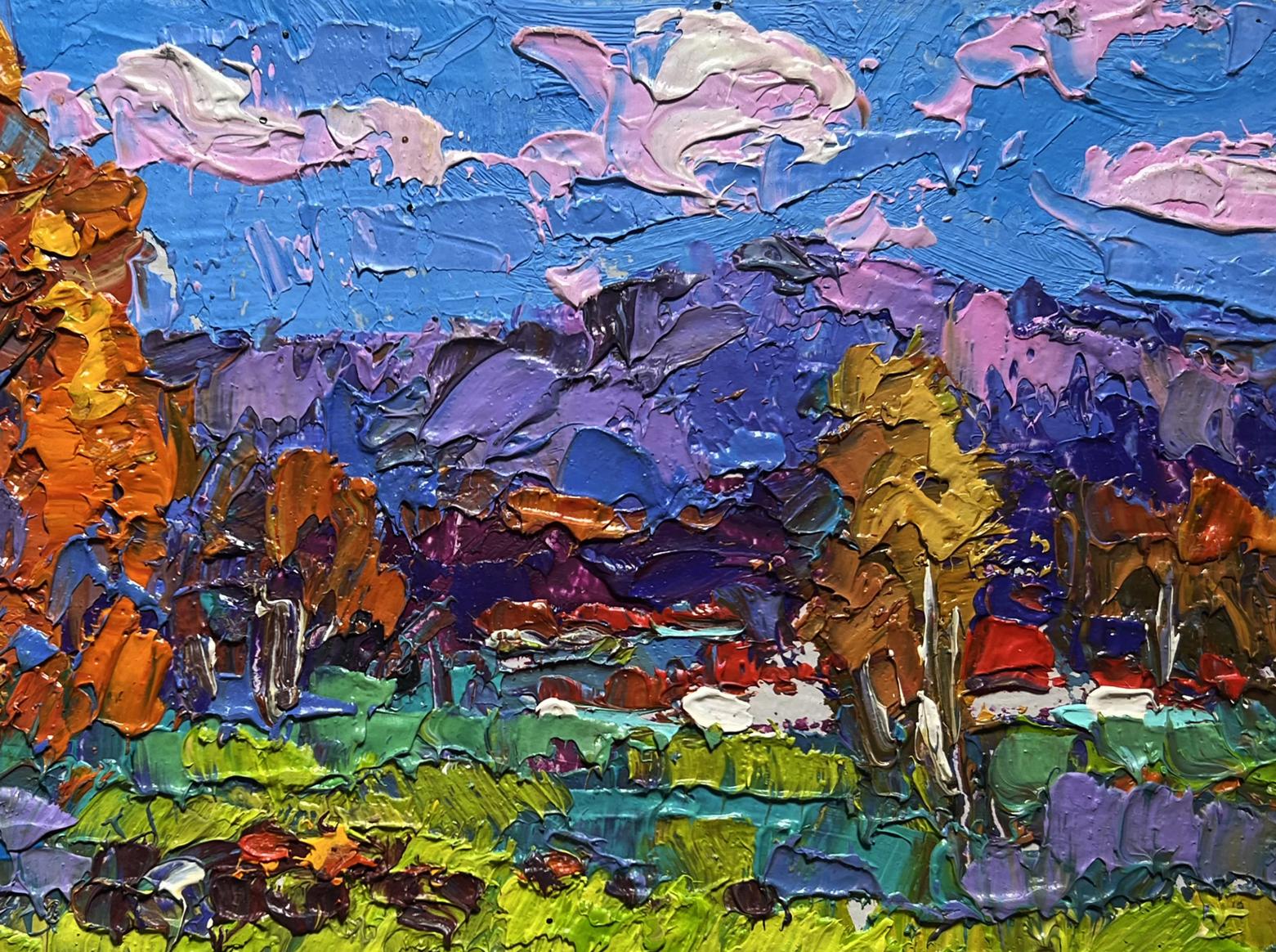 Vibrant impressionist oil painting Early in the morning in the field by Oleksiy Ivanyuk