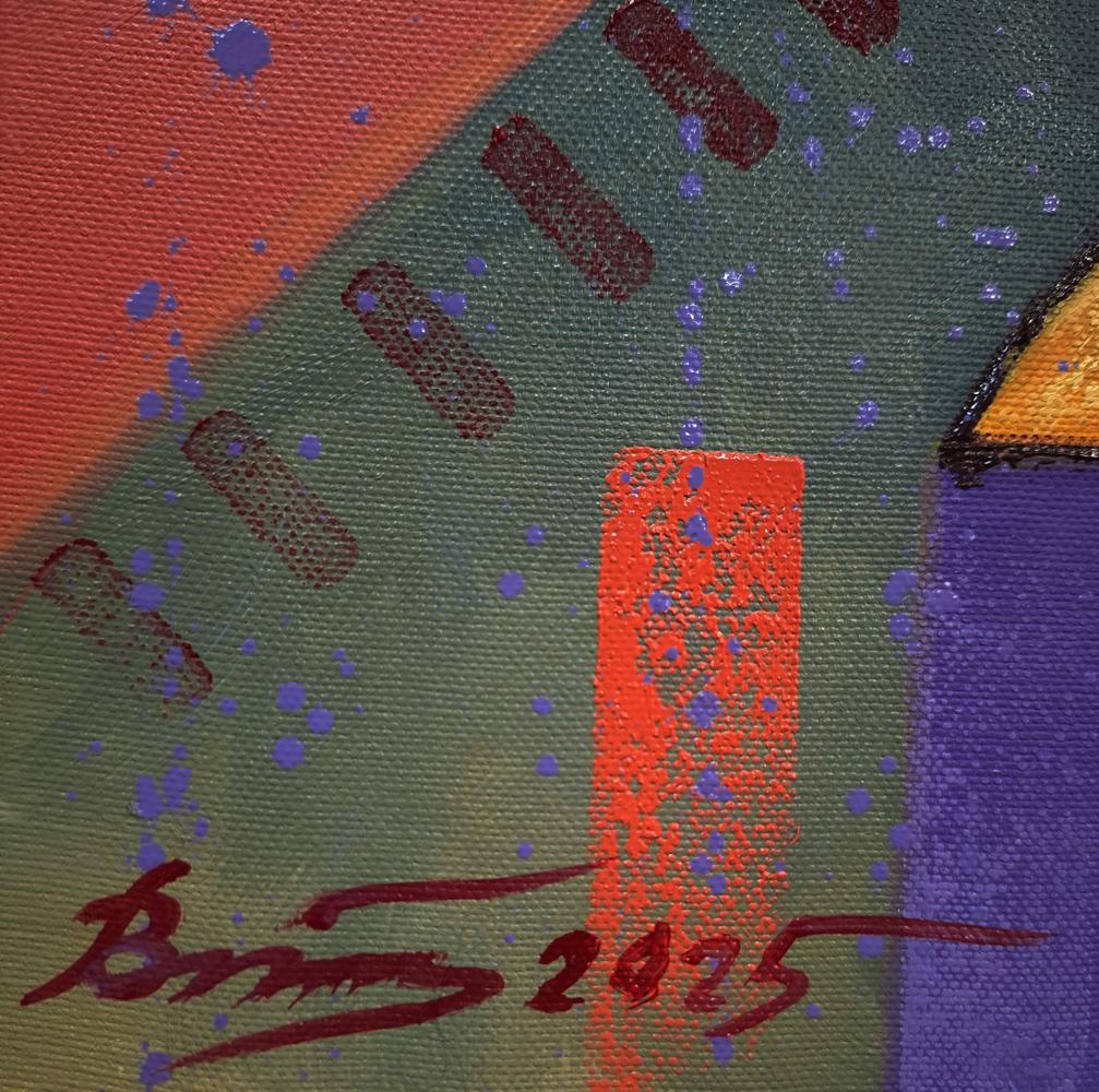 Vibrant Queen Colors oil painting by Sergiy Voichenko with bold red green purple hues