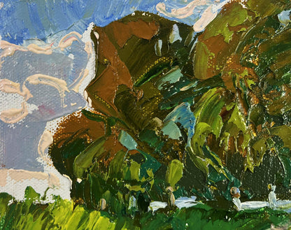 Oil painting Silence in the green heart of the garden by Oleksiy Ivanyuk