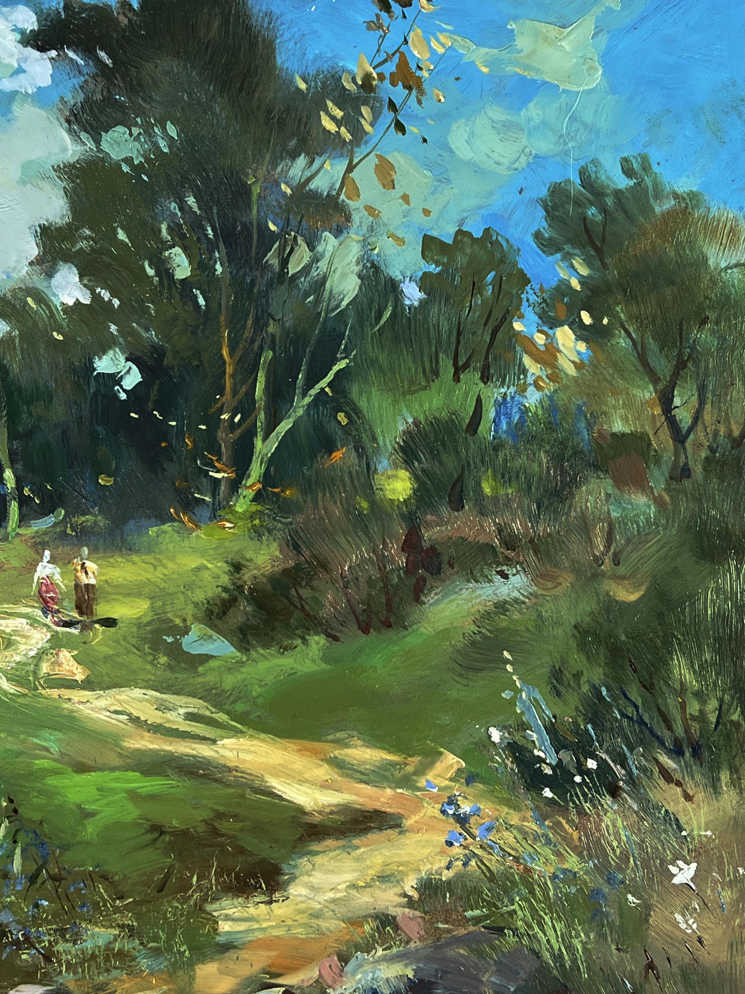 Vibrant impressionist oil painting Summer day in the forest by Yuriy Suprunchuk