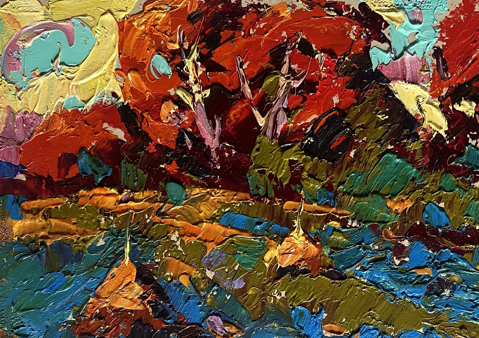 Vibrant Oleksiy Ivanyuk oil painting Autumn romance in the field