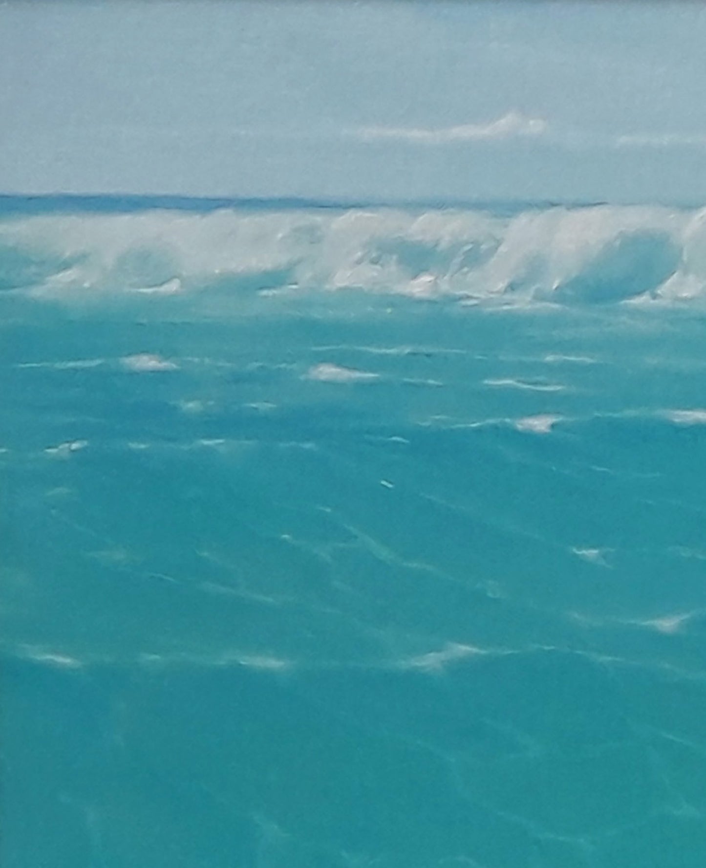 Vibrant turquoise waves cresting in Vasily Korkishko oil painting