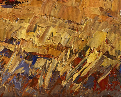 Impasto oil painting On the autumn steppes by Oksana Ivanyuk