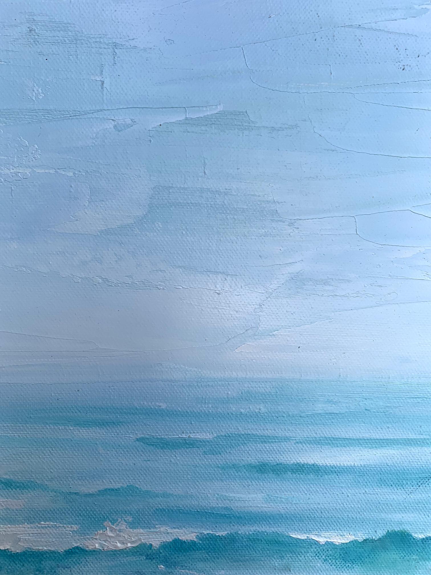 Oil painting Warm sea by Tatyana Derdey, serene textured ocean scene