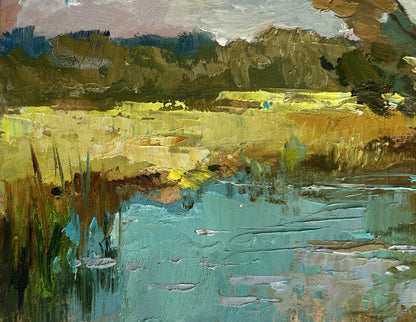 Impressionistic oil painting River along the Willow by Yuriy Suprunchuk