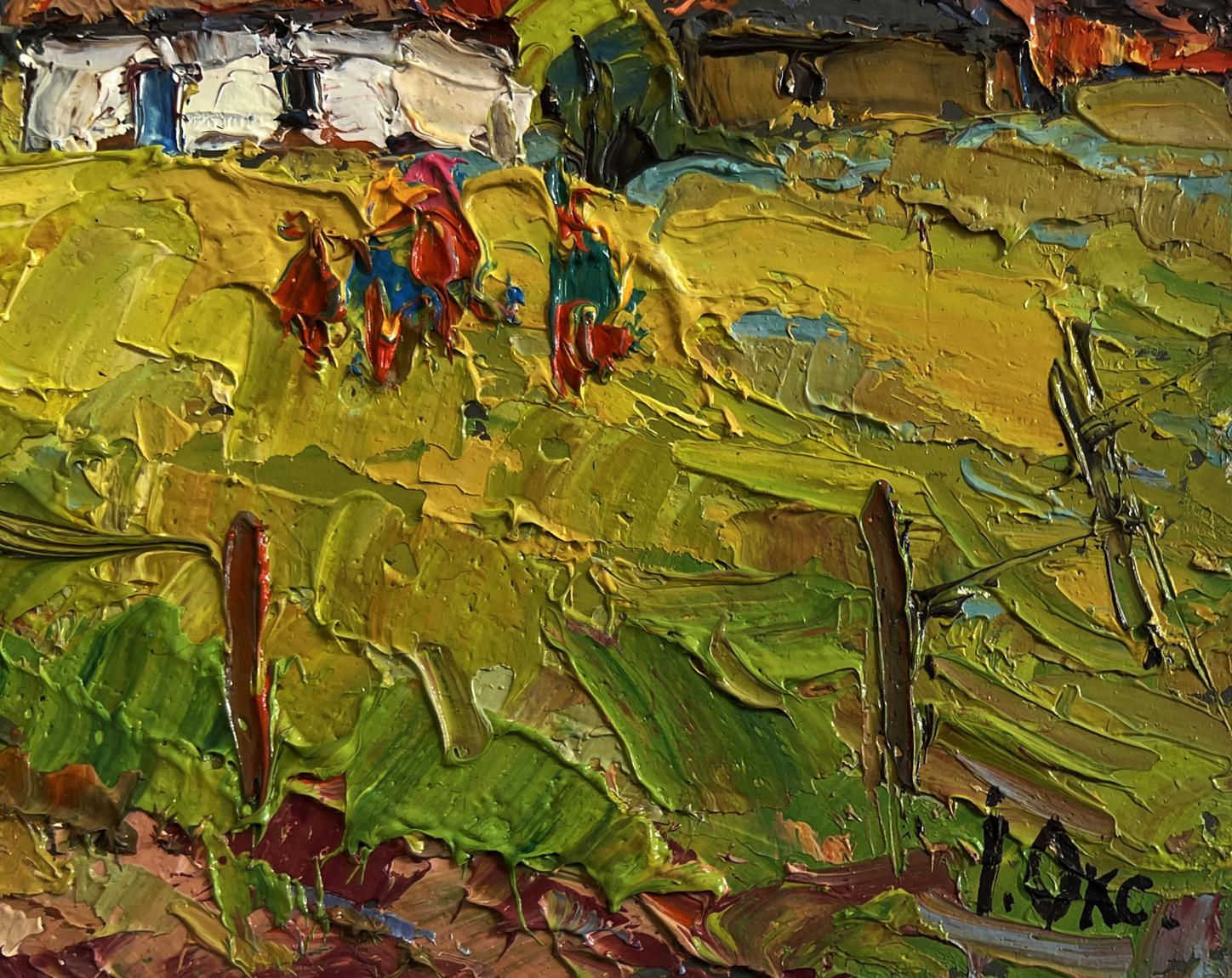 Vibrant impressionist oil painting After a walk home by Oksana Ivanyuk