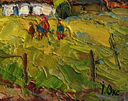 Vibrant impressionist oil painting After a walk home by Oksana Ivanyuk