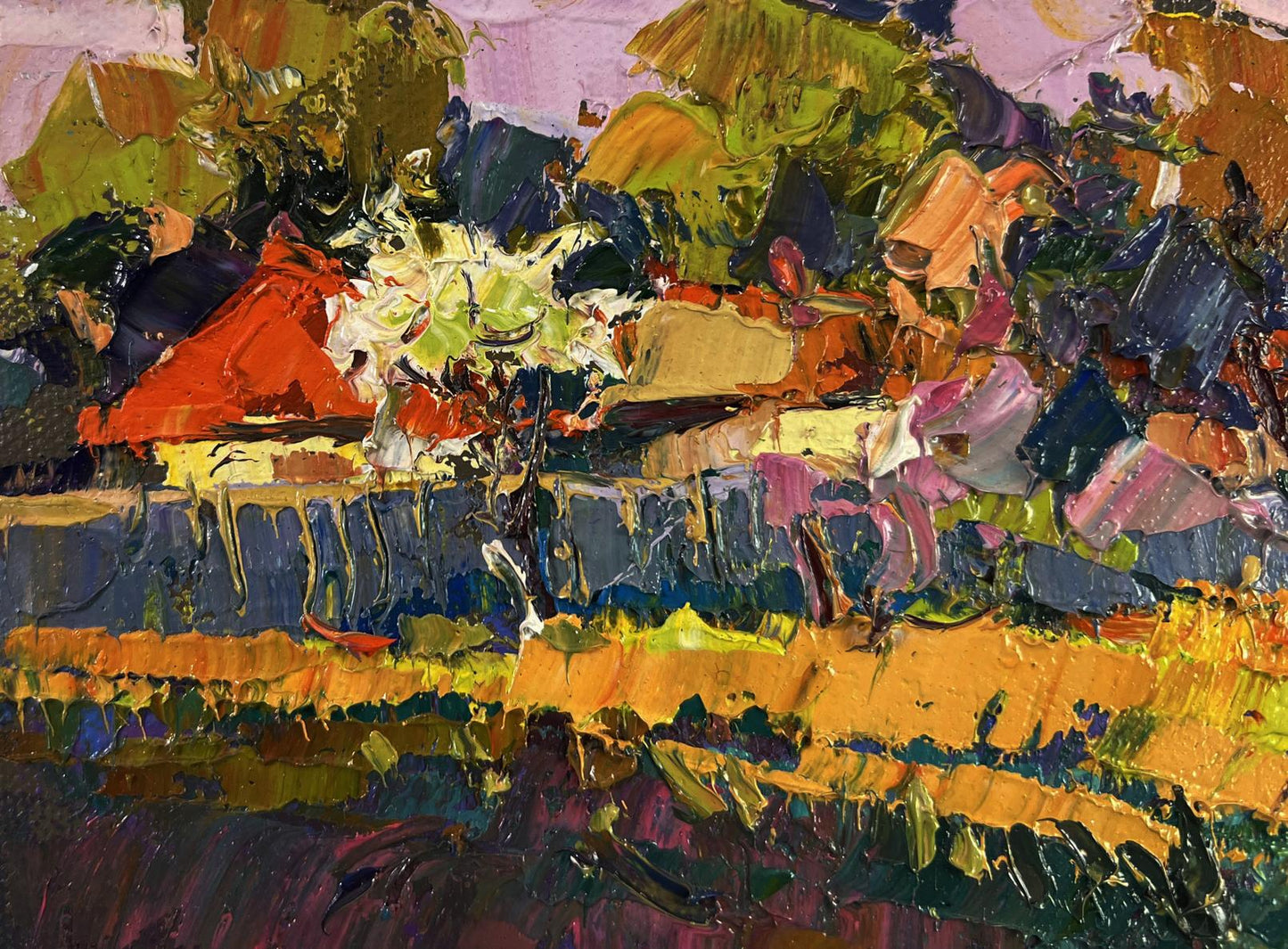 Vibrant impressionist oil painting Warm touch of light by Oksana Ivanyuk