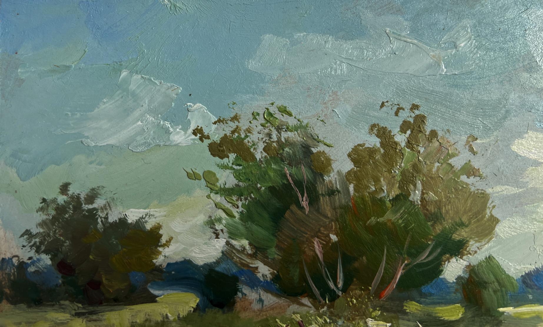 Oil painting Windy summer day by Yuriy Suprunchuk textured landscape