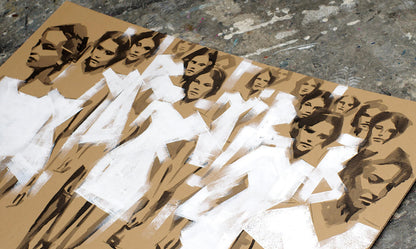 Acrylic painting Divergence by Dima Filatov: women in white dresses