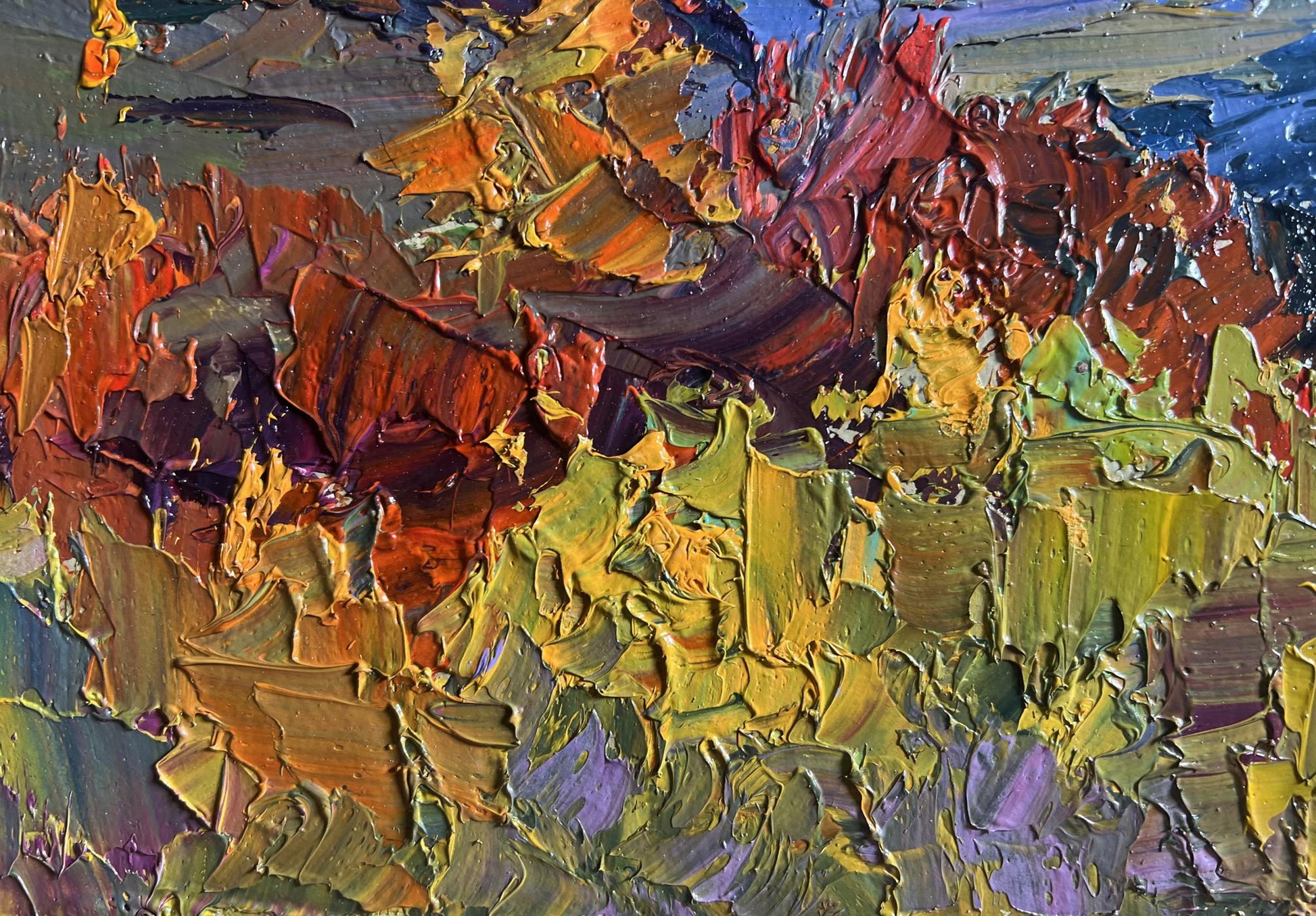 Vibrant Golden Mountain Fields oil painting by Boris Serdyuk