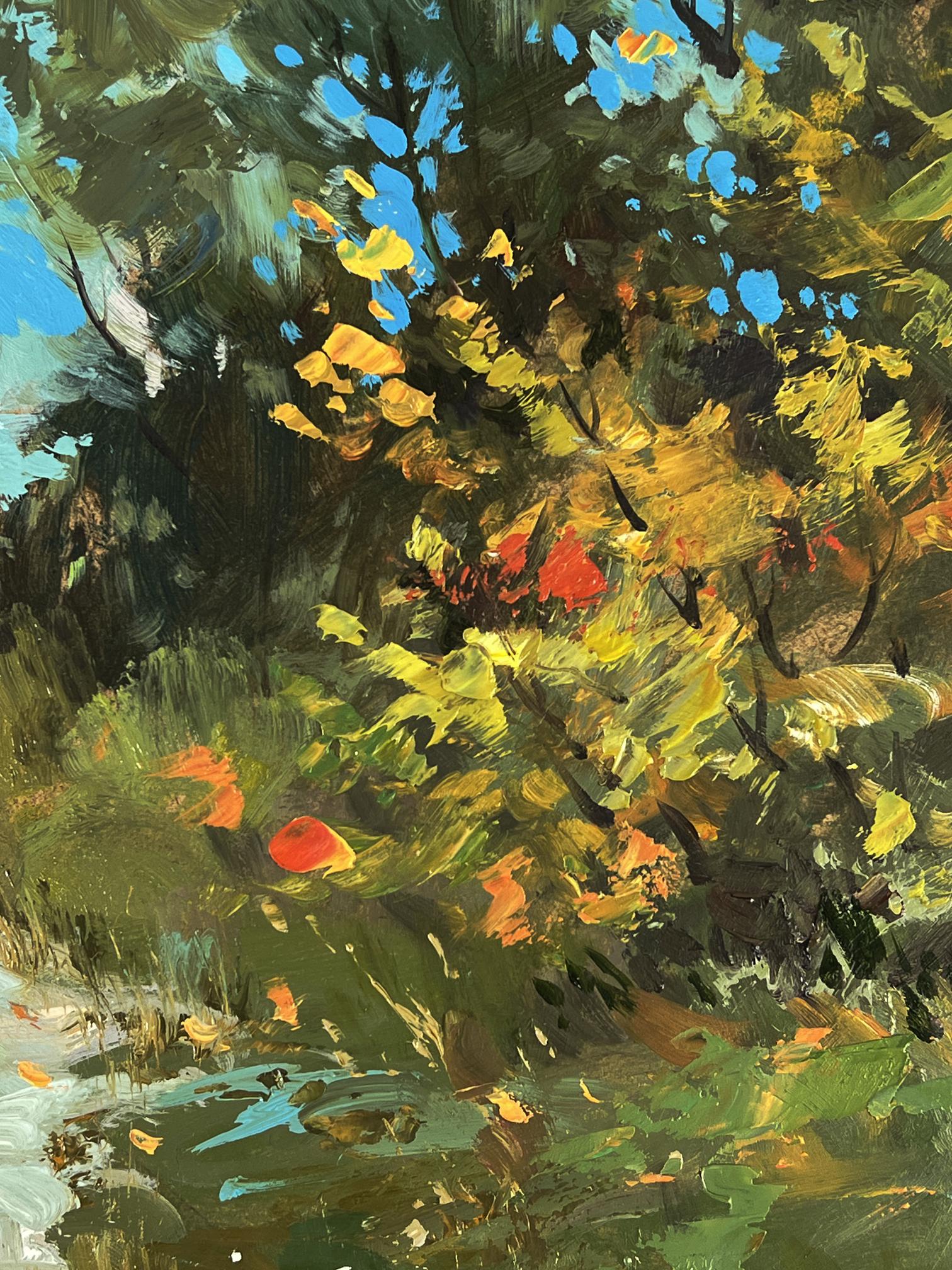 Vibrant impressionist oil painting The road to the river by Yuriy Suprunchuk