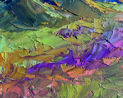Vibrant impressionist oil painting The road to the river by Boris Serdyuk