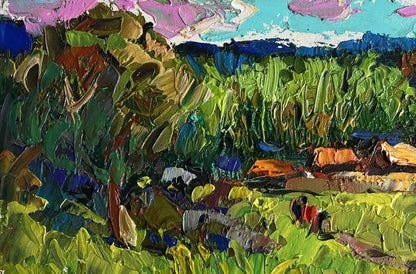Vibrant impressionist oil painting The Road Home by Oksana Ivanyuk