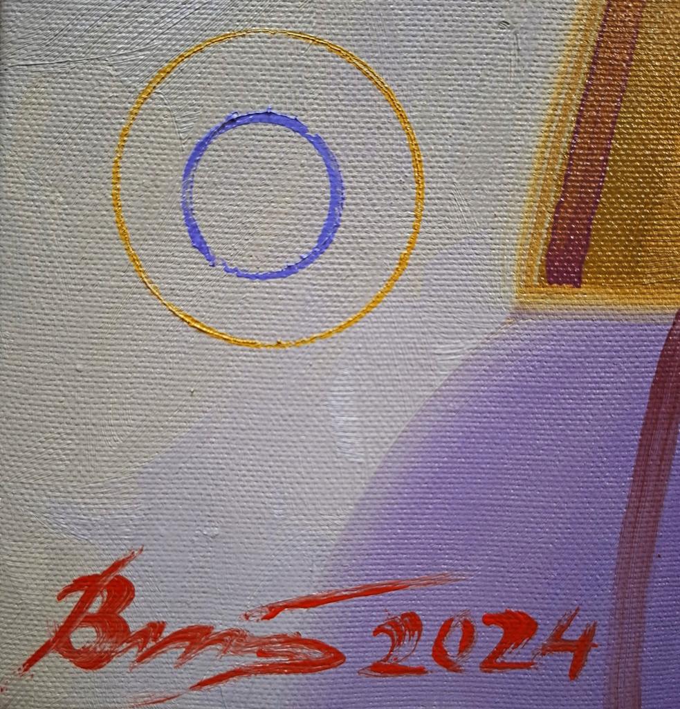 Oil painting The crushing abstraction of Drakkar by Sergiy Voichenko, signed Bros 2024