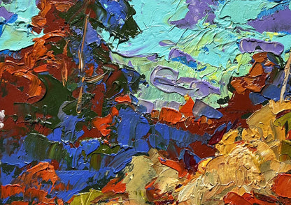 Vibrant Golden Haystacks oil painting by Oleksiy Ivanyuk with bold impasto strokes