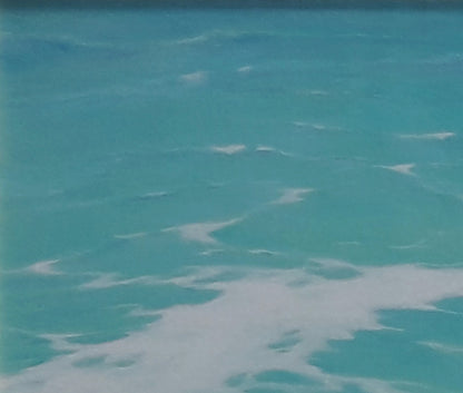Turquoise ocean waves with white foam by Vasily Korkishko oil painting