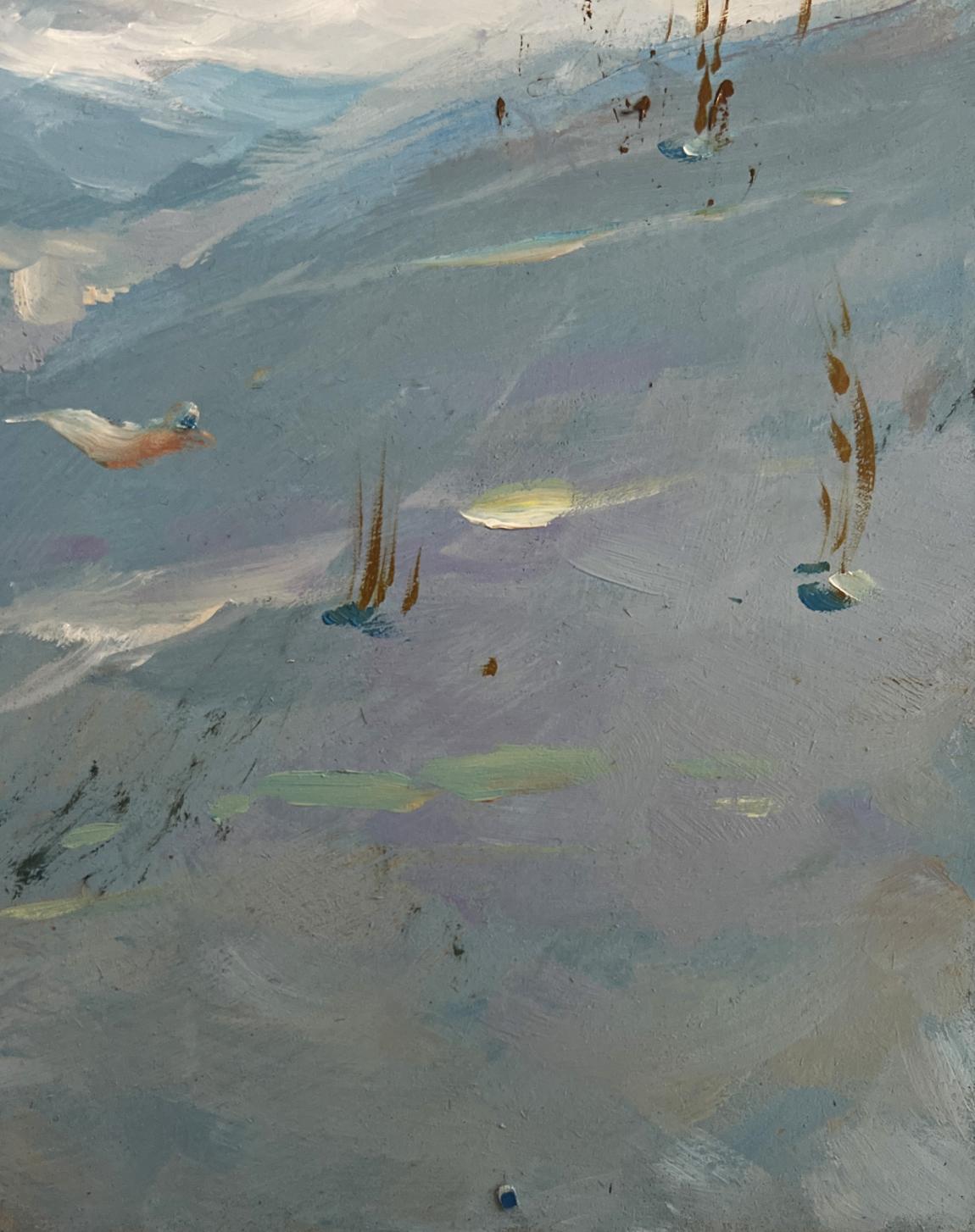 Impressionistic oil painting of winter forest by Yuriy Suprunchuk