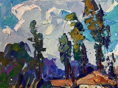 Vibrant impressionist oil painting by Oksana Ivanyuk: ray of sunshine in natures smile