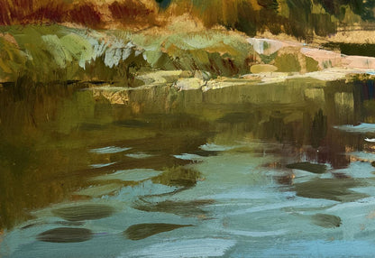 Oil painting of riverbank in nature by Yuriy Suprunchuk