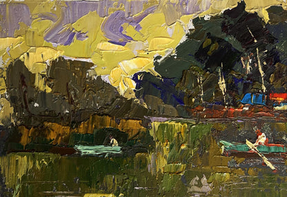 Oil painting Evening silence by the river by Oleksiy Ivanyuk