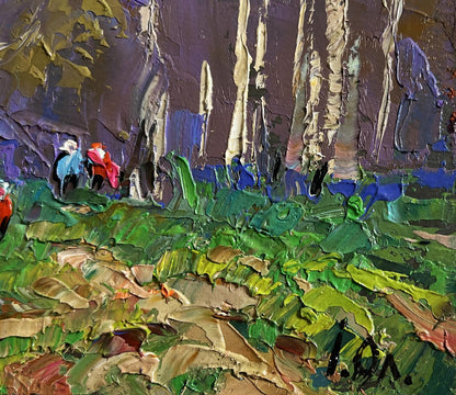 Vibrant impressionist oil painting Blooming spring forest by Oleksiy Ivanyuk