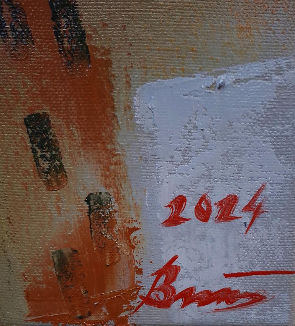 Oil painting King Button goes for a walk by Sergiy Voichenko 2014 textured canvas