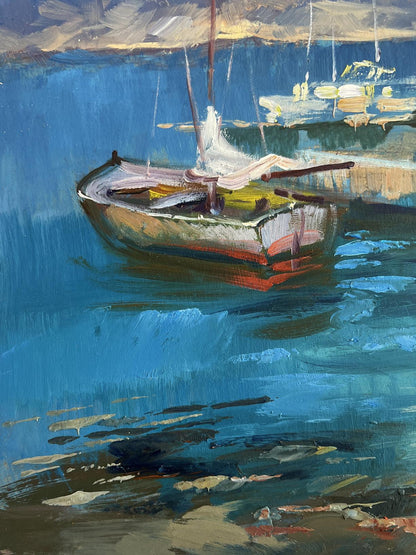 Impressionistic oil painting Waiting for the Tide by Yuriy Suprunchuk
