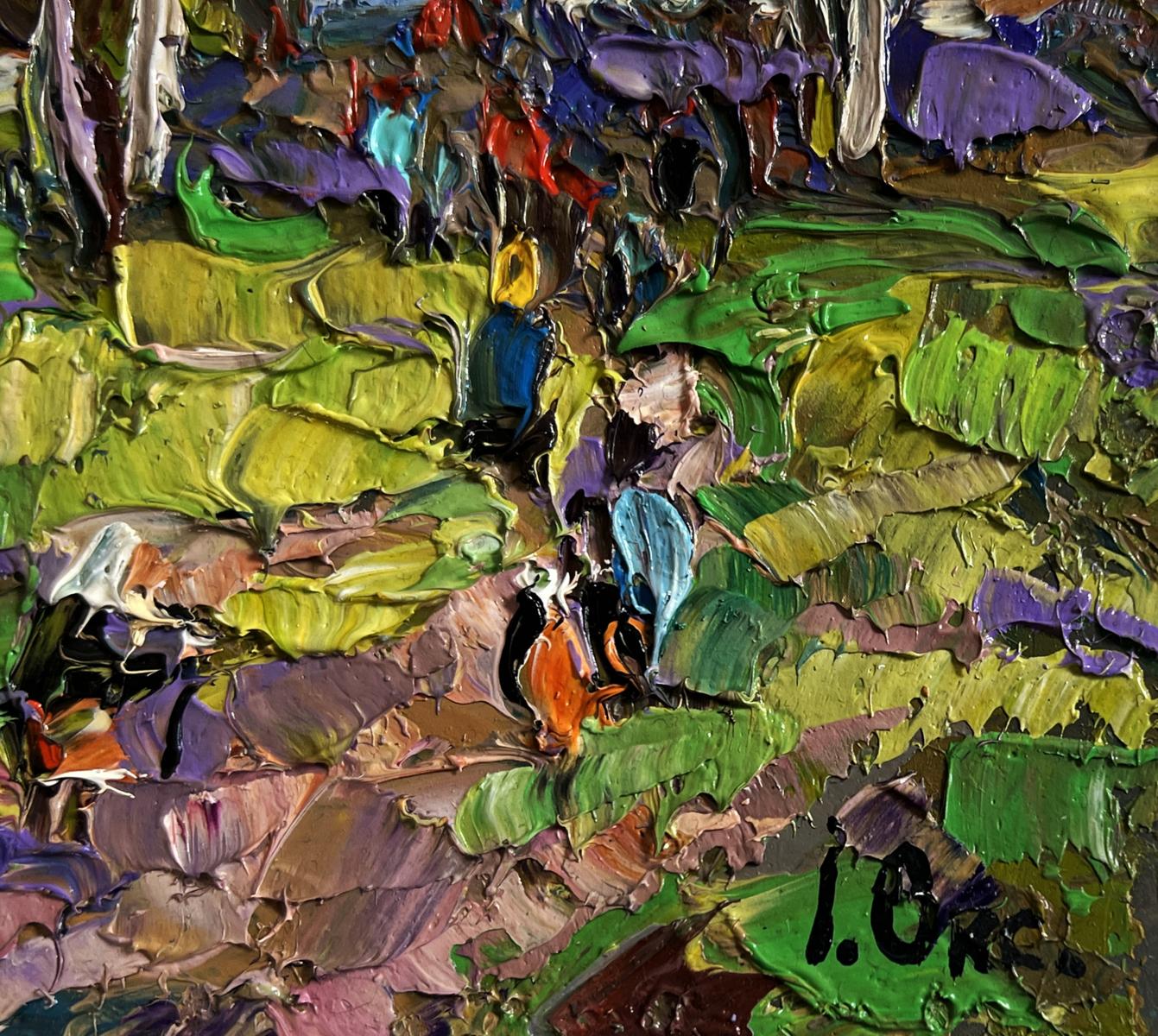 Vibrant impressionist oil painting Morning ringing of church bells by Oksana Ivanyuk