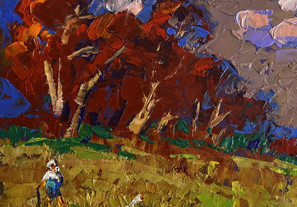 Oil painting Warm evening days by Oleksiy Ivanyuk with vibrant impressionist brushstrokes