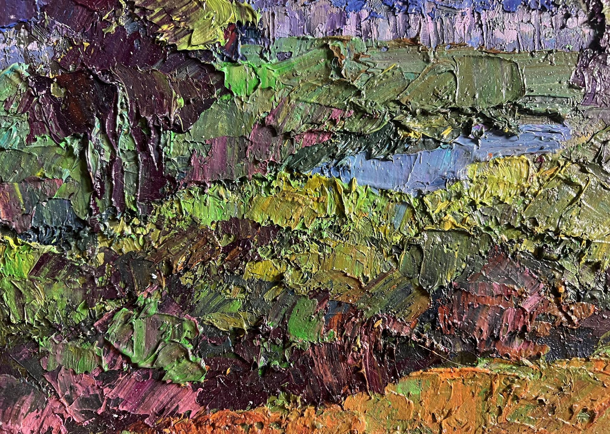 Oil painting Its getting dark by Boris Serdyuk with vibrant impasto strokes