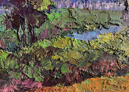 Oil painting Its getting dark by Boris Serdyuk with vibrant impasto strokes