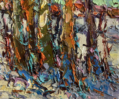 Oil painting Sunny winter day by Oksana Ivanyuk vibrant impasto abstract