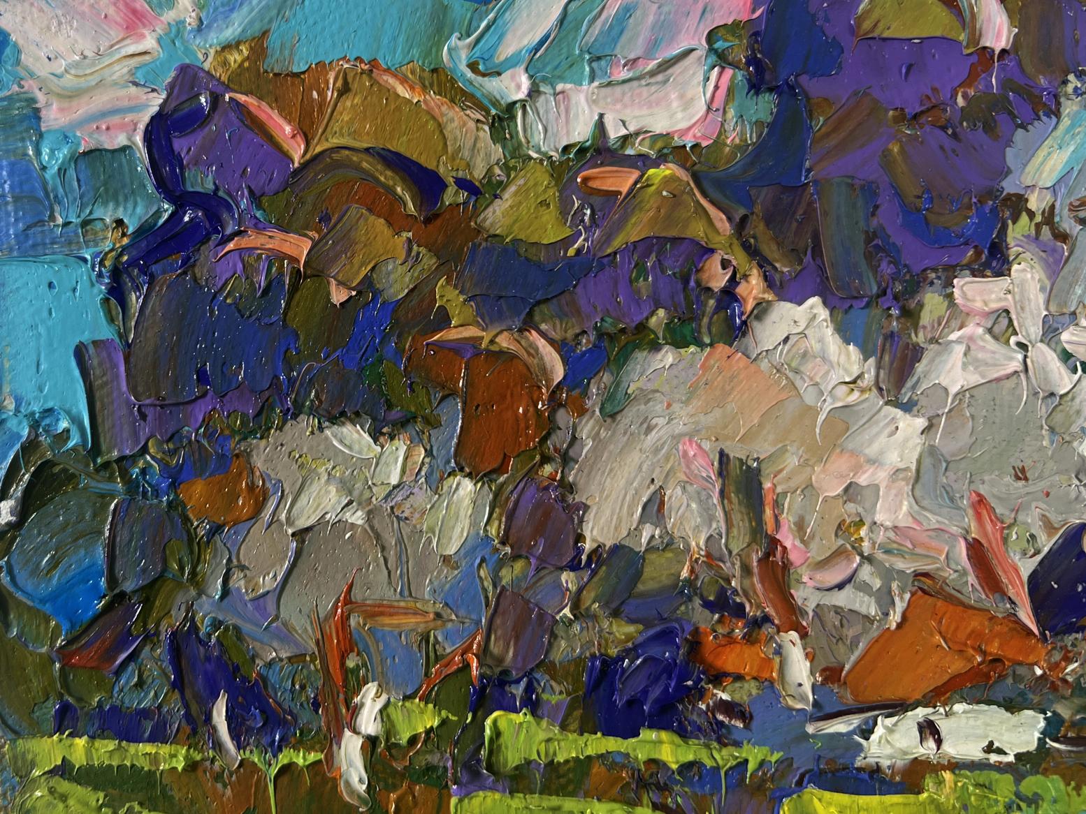 Oil painting As the snow melts early spring comes by Oksana Ivanyuk